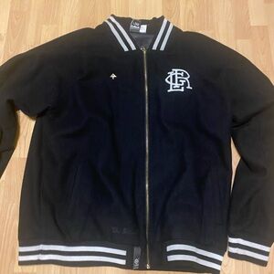 LG Black Varsity Jacket with White Accents